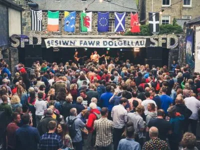 A crowd of people