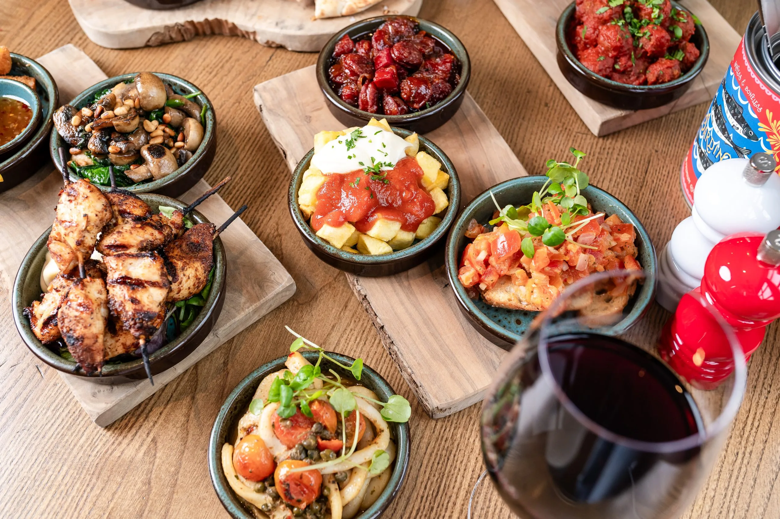 Several dishes on a table